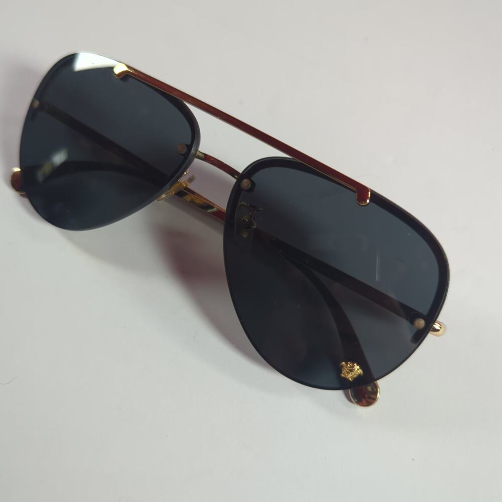 Versace VE2231 1002/87 Gold Aviator Medusa Sunglasses 60-14-140 Italy